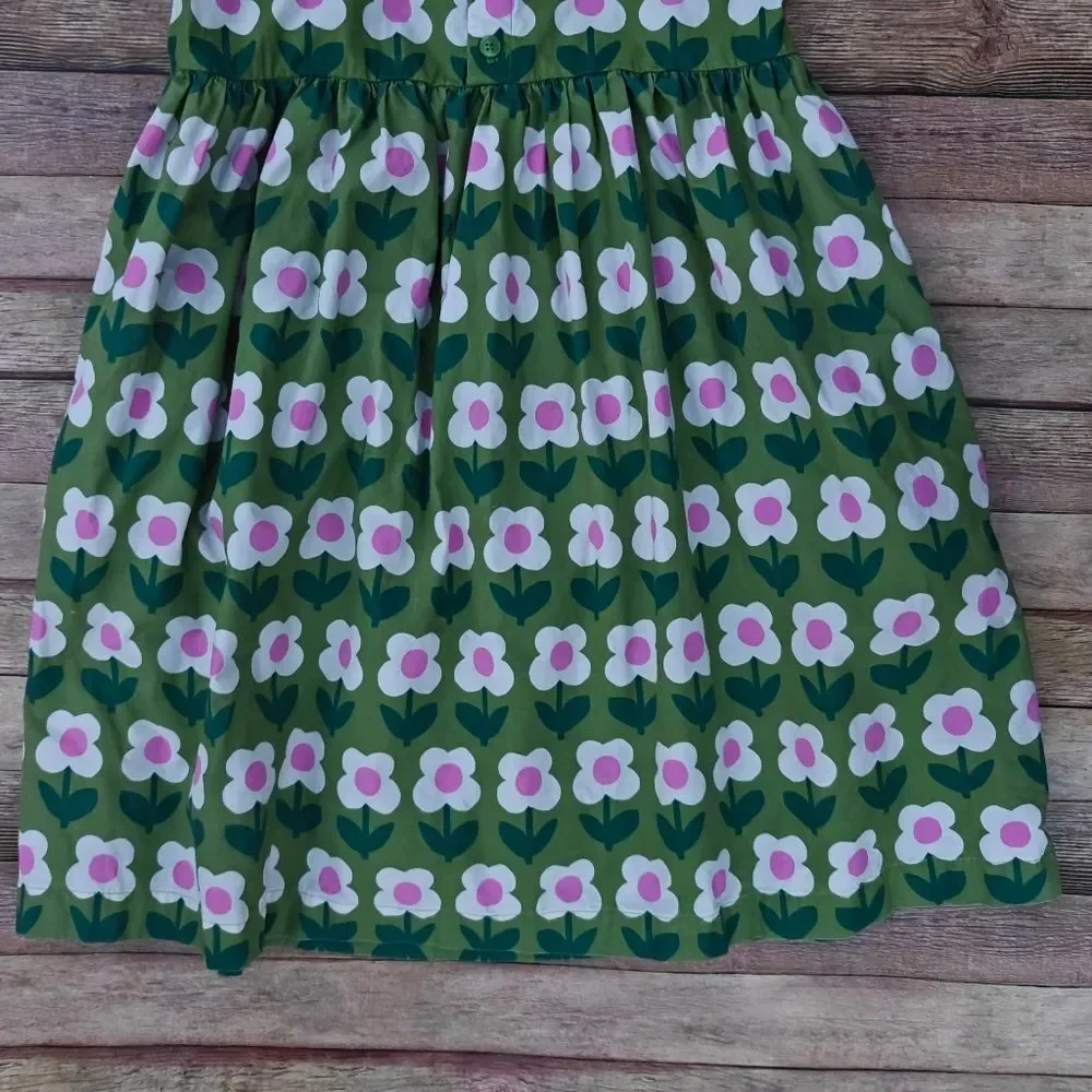 Hanna Andersson Green Floral Dress Size 12